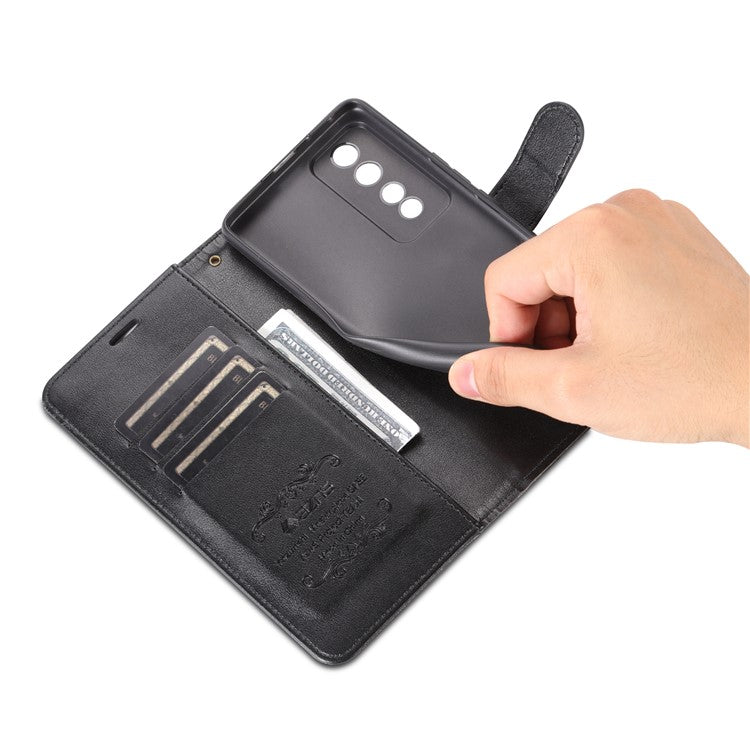 AZNS For Honor 80 GT 5G Mobile Phone Cover PU Leather Anti-fall Phone Case Stand Wallet - Black