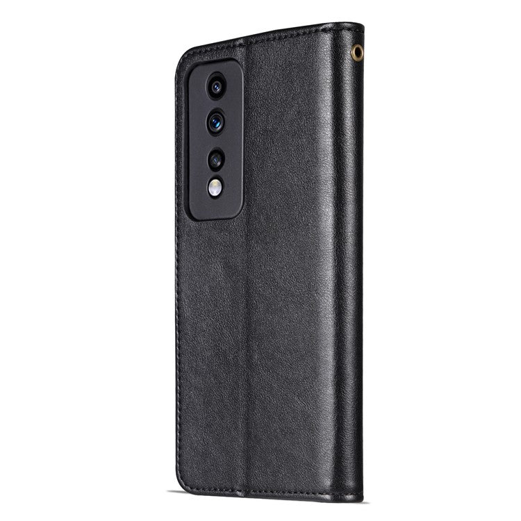 AZNS For Honor 80 GT 5G Mobile Phone Cover PU Leather Anti-fall Phone Case Stand Wallet - Black