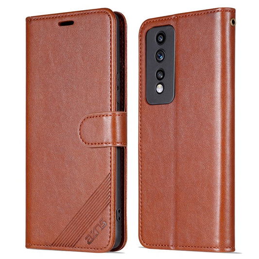 AZNS For Honor 80 GT 5G Mobile Phone Cover PU Leather Anti-fall Phone Case Stand Wallet - Brown