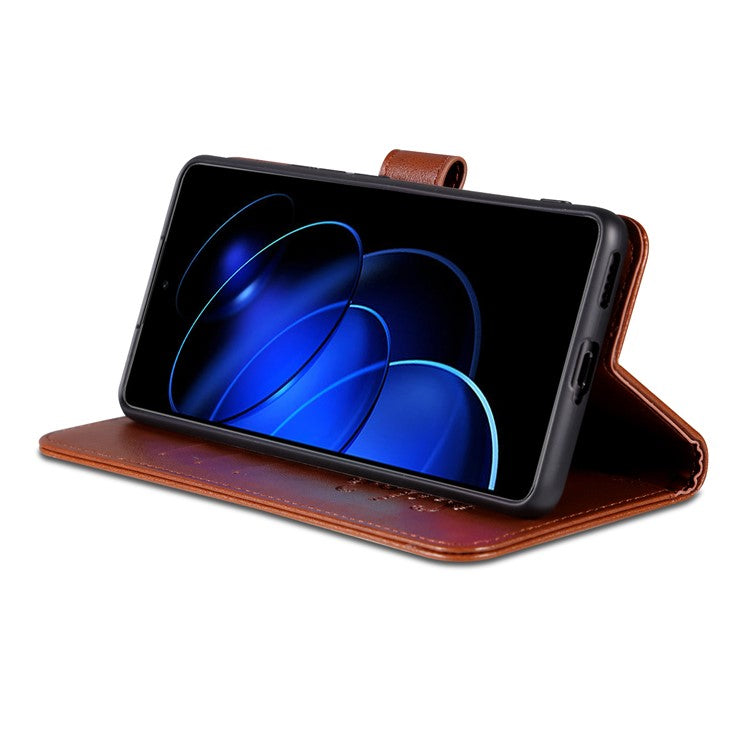 AZNS For Honor 80 GT 5G Mobile Phone Cover PU Leather Anti-fall Phone Case Stand Wallet - Brown