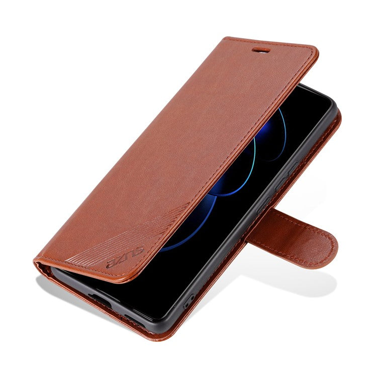 AZNS For Honor 80 GT 5G Mobile Phone Cover PU Leather Anti-fall Phone Case Stand Wallet - Brown