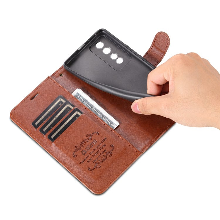 AZNS For Honor 80 GT 5G Mobile Phone Cover PU Leather Anti-fall Phone Case Stand Wallet - Brown