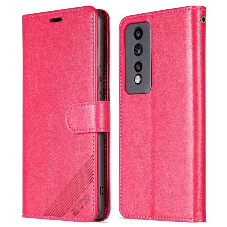 AZNS For Honor 80 GT 5G Mobile Phone Cover PU Leather Anti-fall Phone Case Stand Wallet - Red