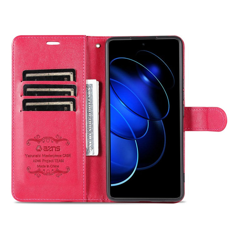 AZNS For Honor 80 GT 5G Mobile Phone Cover PU Leather Anti-fall Phone Case Stand Wallet - Red