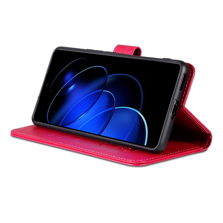 AZNS For Honor 80 GT 5G Mobile Phone Cover PU Leather Anti-fall Phone Case Stand Wallet - Red