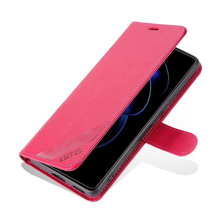 AZNS For Honor 80 GT 5G Mobile Phone Cover PU Leather Anti-fall Phone Case Stand Wallet - Red