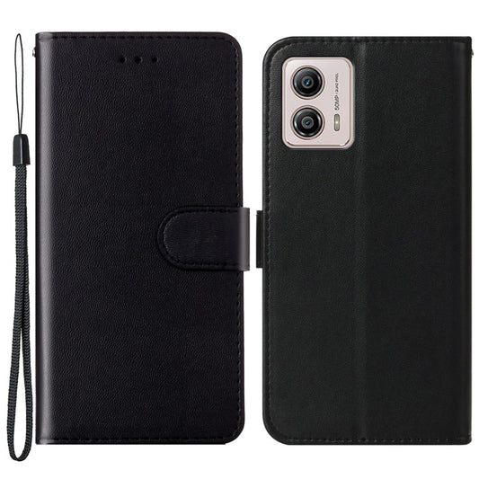 B40 For Motorola Moto G73 5G Smartphone Cover Wallet Stand Anti-Dust PU Leather+TPU Cell Phone Case - Black