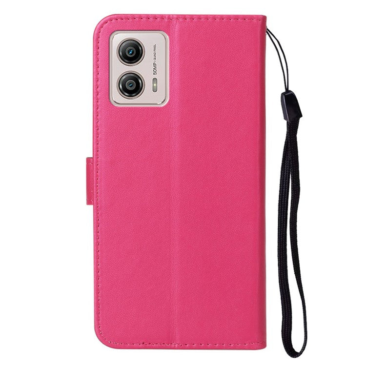 B40 For Motorola Moto G73 5G Smartphone Cover Wallet Stand Anti-Dust PU Leather+TPU Cell Phone Case - Rose