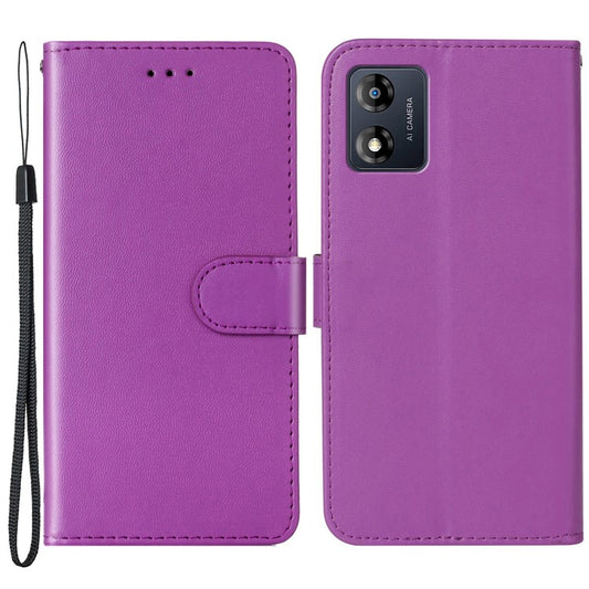 B40 For Motorola Moto E13 4G Wallet Smartphone Case Stand Phone Cover PU Leather+TPU Phone Shell - Purple