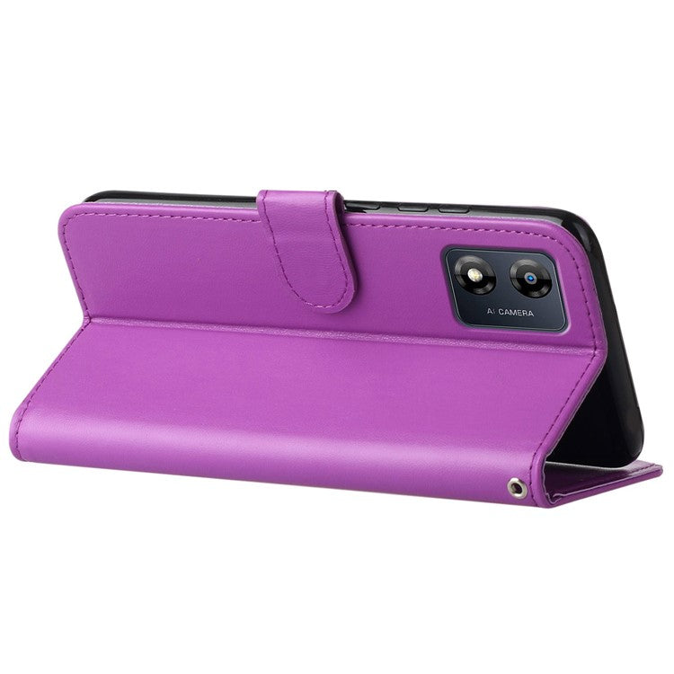 B40 For Motorola Moto E13 4G Wallet Smartphone Case Stand Phone Cover PU Leather+TPU Phone Shell - Purple