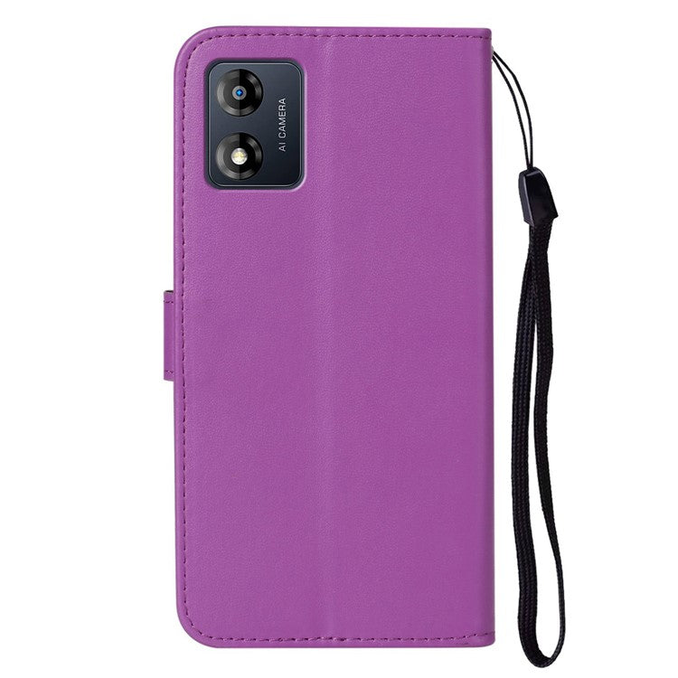 B40 For Motorola Moto E13 4G Wallet Smartphone Case Stand Phone Cover PU Leather+TPU Phone Shell - Purple