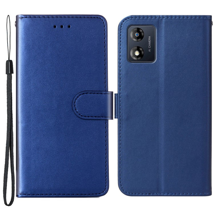B40 For Motorola Moto E13 4G Wallet Smartphone Case Stand Phone Cover PU Leather+TPU Phone Shell - Blue