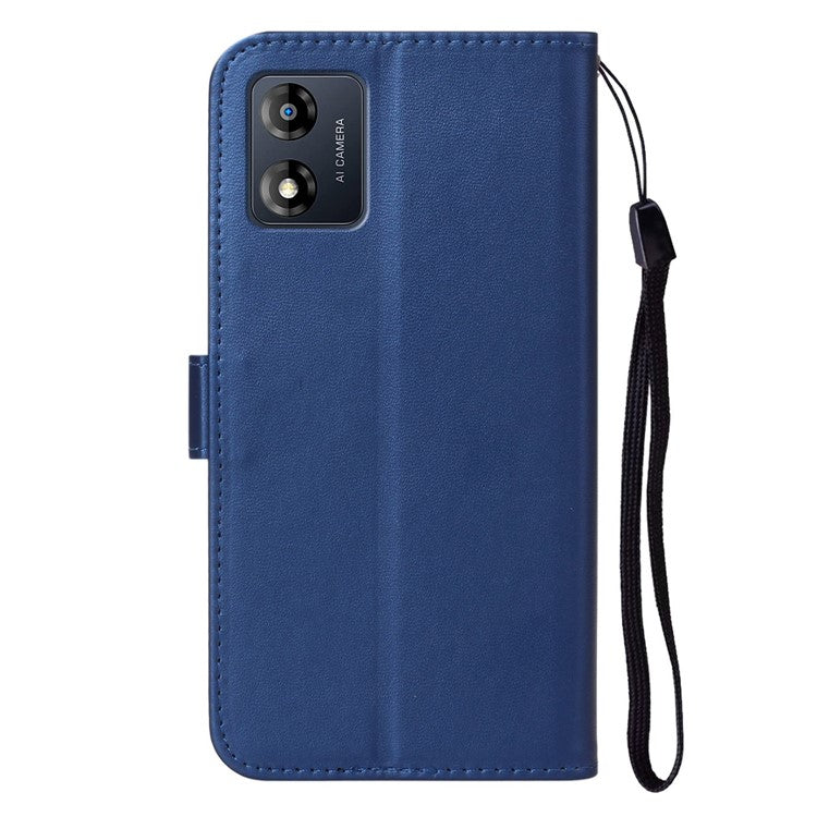 B40 For Motorola Moto E13 4G Wallet Smartphone Case Stand Phone Cover PU Leather+TPU Phone Shell - Blue