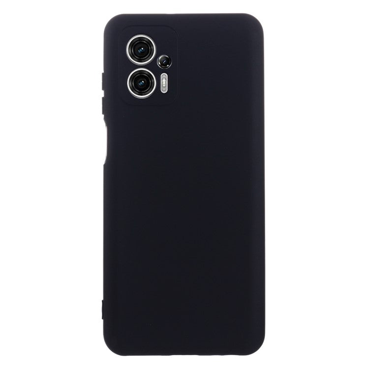 Smartphone Cover for Motorola Moto G13 4G / G23 4G , Liquid Silicone Soft Lining Case with Strap - Black