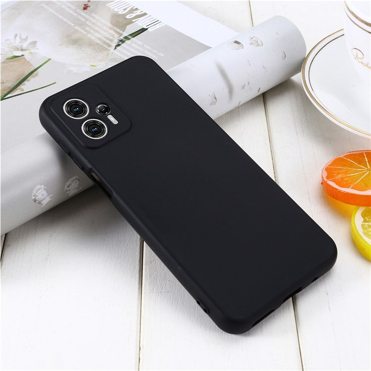 Smartphone Cover for Motorola Moto G13 4G / G23 4G , Liquid Silicone Soft Lining Case with Strap - Black