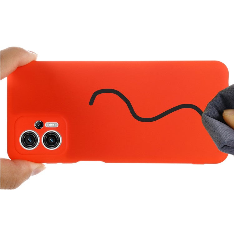 Smartphone Cover for Motorola Moto G13 4G / G23 4G , Liquid Silicone Soft Lining Case with Strap - Red