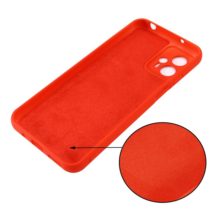 Smartphone Cover for Motorola Moto G13 4G / G23 4G , Liquid Silicone Soft Lining Case with Strap - Red