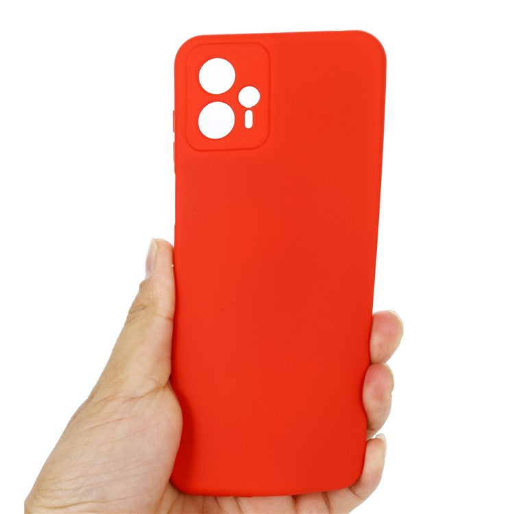 Smartphone Cover for Motorola Moto G13 4G / G23 4G , Liquid Silicone Soft Lining Case with Strap - Red