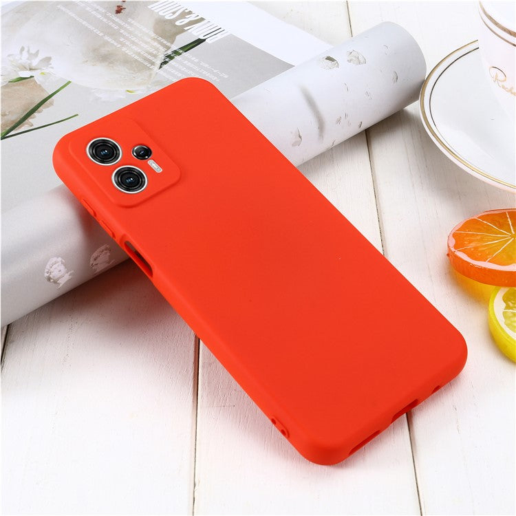 Smartphone Cover for Motorola Moto G13 4G / G23 4G , Liquid Silicone Soft Lining Case with Strap - Red