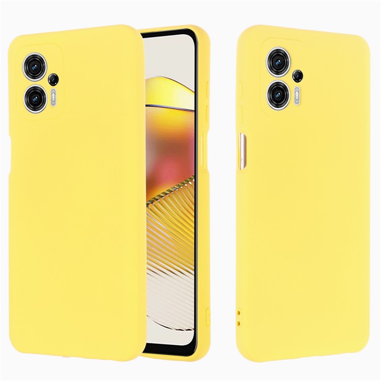 Smartphone Cover for Motorola Moto G13 4G / G23 4G , Liquid Silicone Soft Lining Case with Strap - Yellow