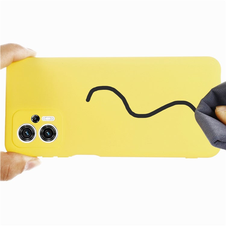 Smartphone Cover for Motorola Moto G13 4G / G23 4G , Liquid Silicone Soft Lining Case with Strap - Yellow
