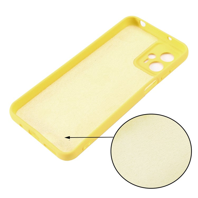 Smartphone Cover for Motorola Moto G13 4G / G23 4G , Liquid Silicone Soft Lining Case with Strap - Yellow