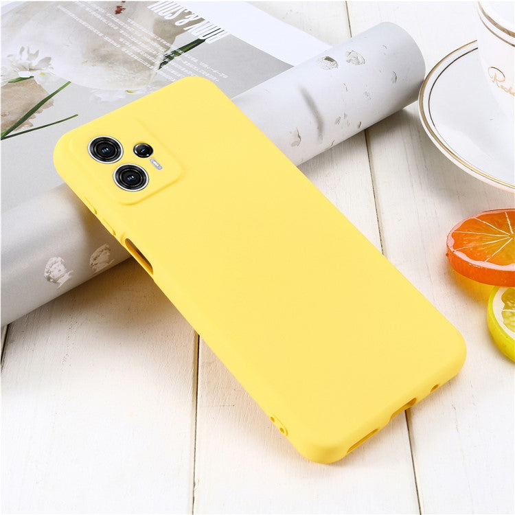 Smartphone Cover for Motorola Moto G13 4G / G23 4G , Liquid Silicone Soft Lining Case with Strap - Yellow