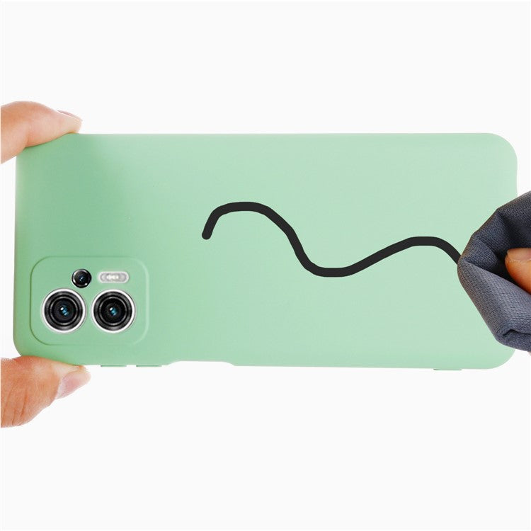 Smartphone Cover for Motorola Moto G13 4G / G23 4G , Liquid Silicone Soft Lining Case with Strap - Green