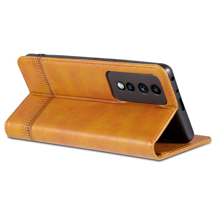 AZNS For Honor 80 GT 5G PU Leather Phone Case Wallet Foldable Stand Smartphone Cover - Brown