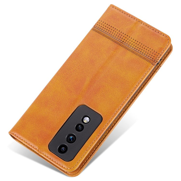 AZNS For Honor 80 GT 5G PU Leather Phone Case Wallet Foldable Stand Smartphone Cover - Brown