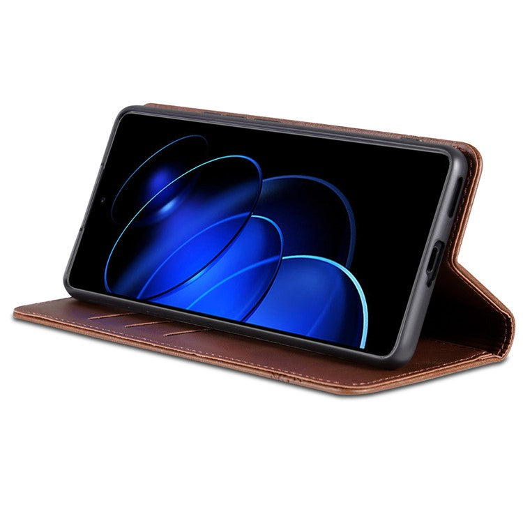 AZNS For Honor 80 GT 5G PU Leather Phone Case Wallet Foldable Stand Smartphone Cover - Coffee