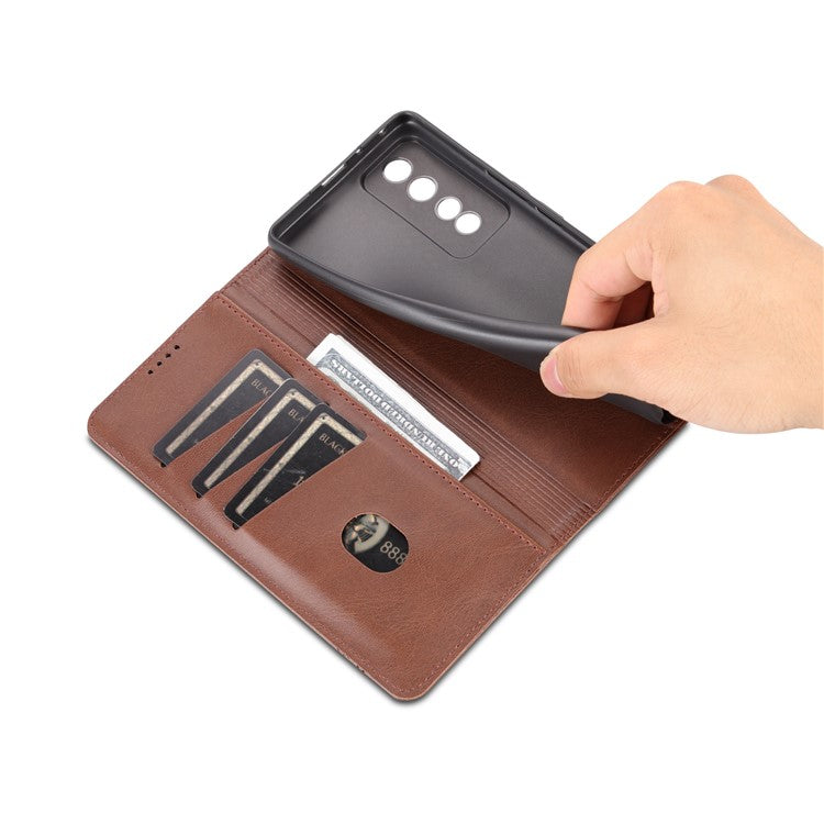 AZNS For Honor 80 GT 5G PU Leather Phone Case Wallet Foldable Stand Smartphone Cover - Coffee