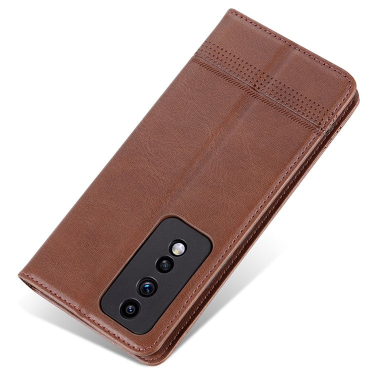 AZNS For Honor 80 GT 5G PU Leather Phone Case Wallet Foldable Stand Smartphone Cover - Coffee