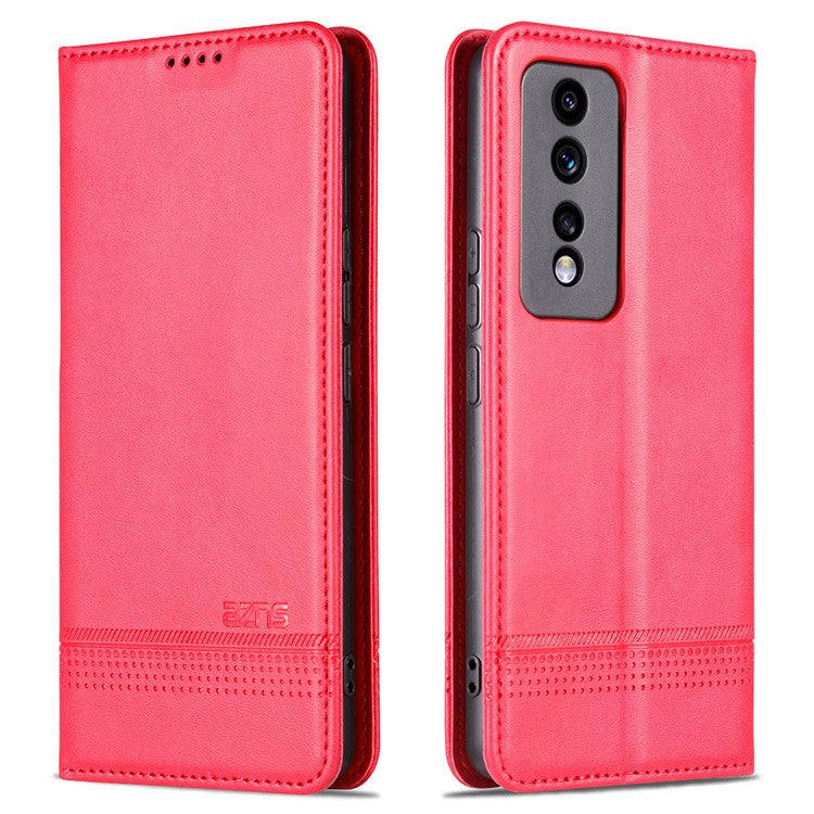 AZNS For Honor 80 GT 5G PU Leather Phone Case Wallet Foldable Stand Smartphone Cover - Red