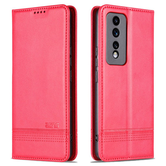 AZNS For Honor 80 GT 5G PU Leather Phone Case Wallet Foldable Stand Smartphone Cover - Red