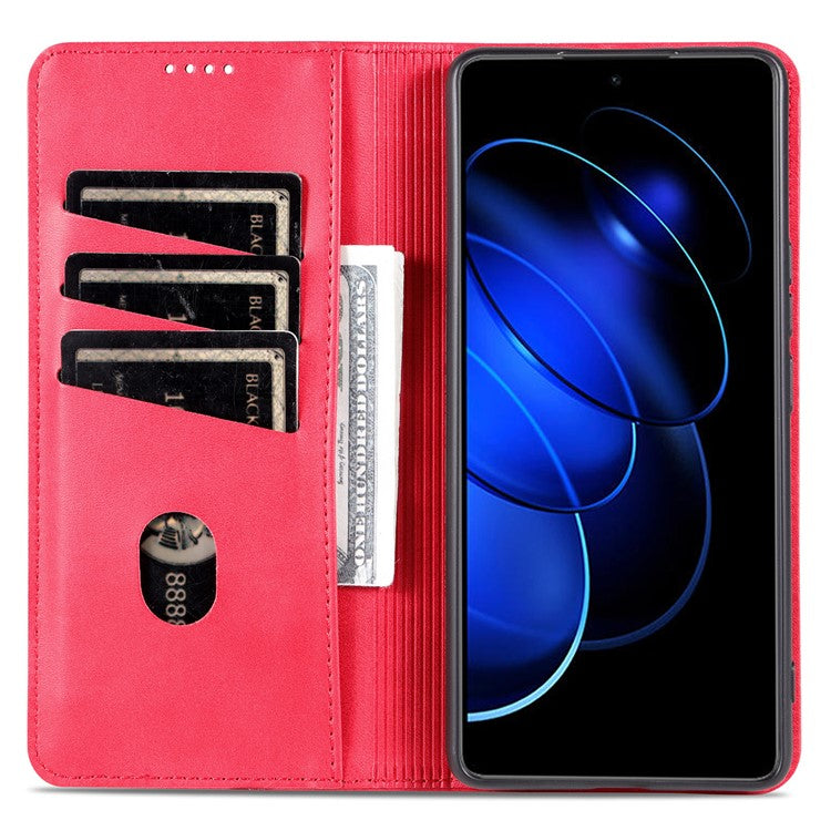 AZNS For Honor 80 GT 5G PU Leather Phone Case Wallet Foldable Stand Smartphone Cover - Red