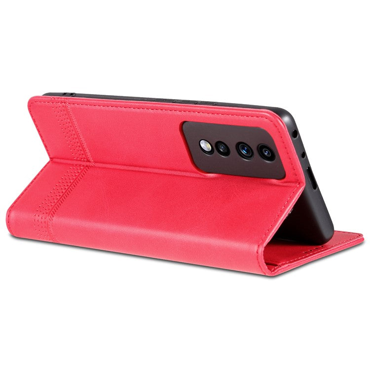 AZNS For Honor 80 GT 5G PU Leather Phone Case Wallet Foldable Stand Smartphone Cover - Red