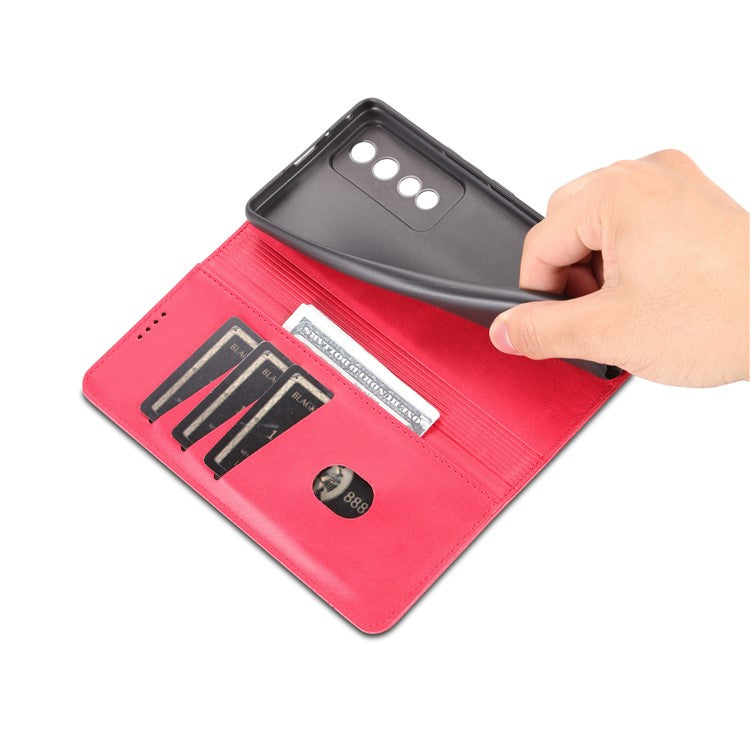 AZNS For Honor 80 GT 5G PU Leather Phone Case Wallet Foldable Stand Smartphone Cover - Red