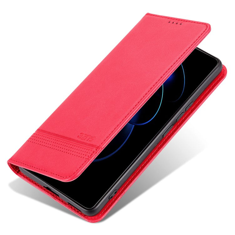 AZNS For Honor 80 GT 5G PU Leather Phone Case Wallet Foldable Stand Smartphone Cover - Red