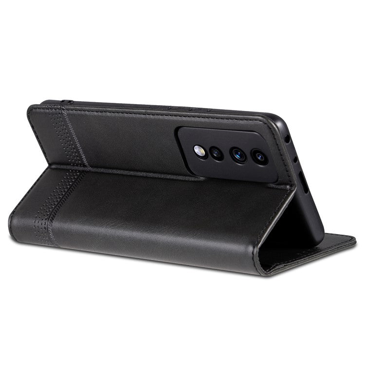 AZNS For Honor 80 GT 5G PU Leather Phone Case Wallet Foldable Stand Smartphone Cover - Black