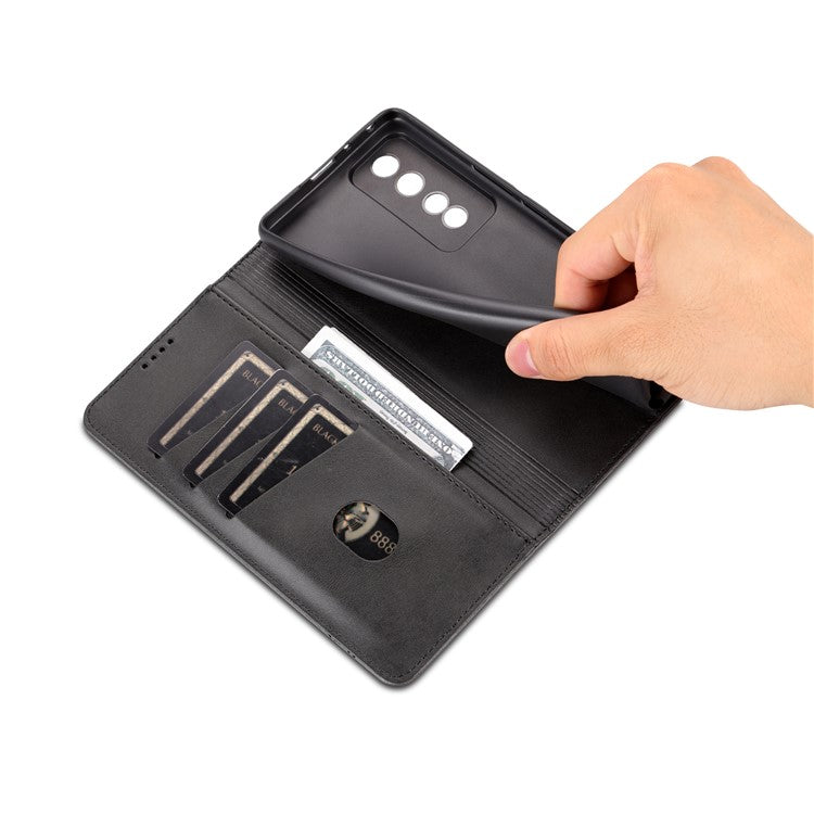 AZNS For Honor 80 GT 5G PU Leather Phone Case Wallet Foldable Stand Smartphone Cover - Black