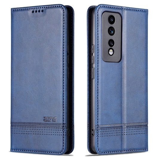 AZNS For Honor 80 GT 5G PU Leather Phone Case Wallet Foldable Stand Smartphone Cover - Blue