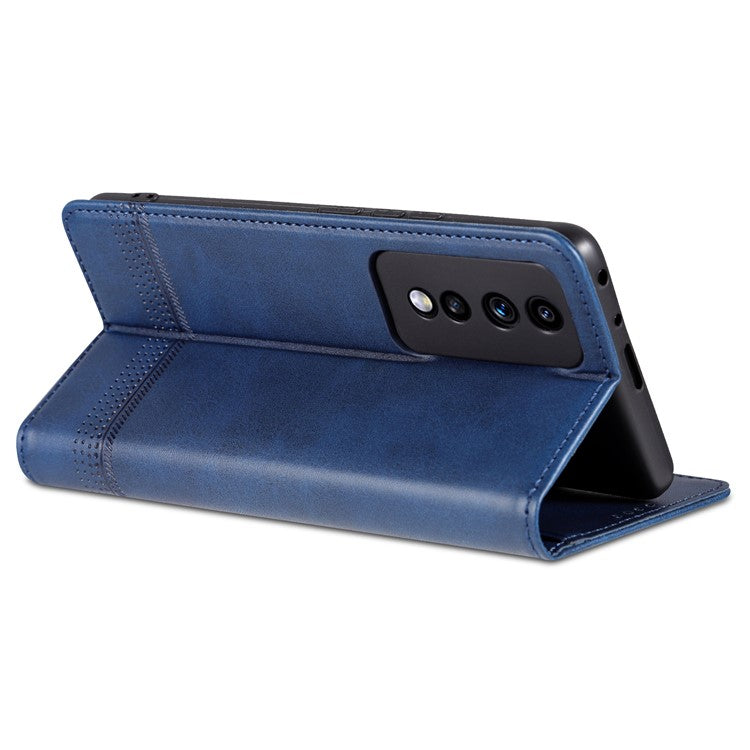AZNS For Honor 80 GT 5G PU Leather Phone Case Wallet Foldable Stand Smartphone Cover - Blue