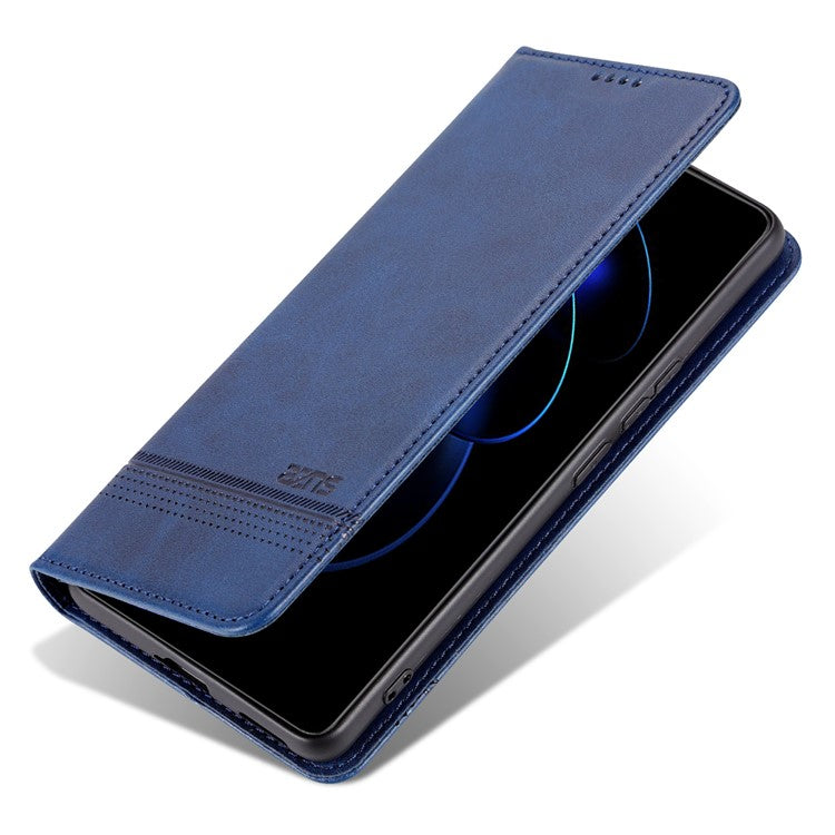 AZNS For Honor 80 GT 5G PU Leather Phone Case Wallet Foldable Stand Smartphone Cover - Blue