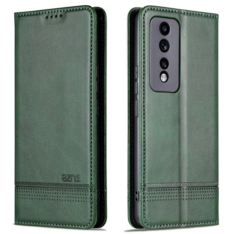 AZNS For Honor 80 GT 5G PU Leather Phone Case Wallet Foldable Stand Smartphone Cover - Green