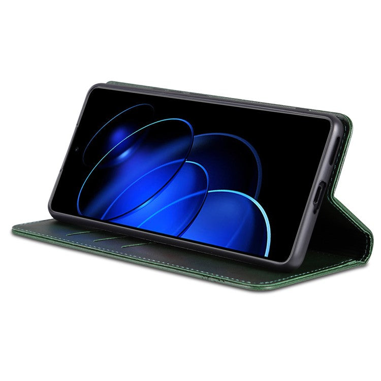 AZNS For Honor 80 GT 5G PU Leather Phone Case Wallet Foldable Stand Smartphone Cover - Green