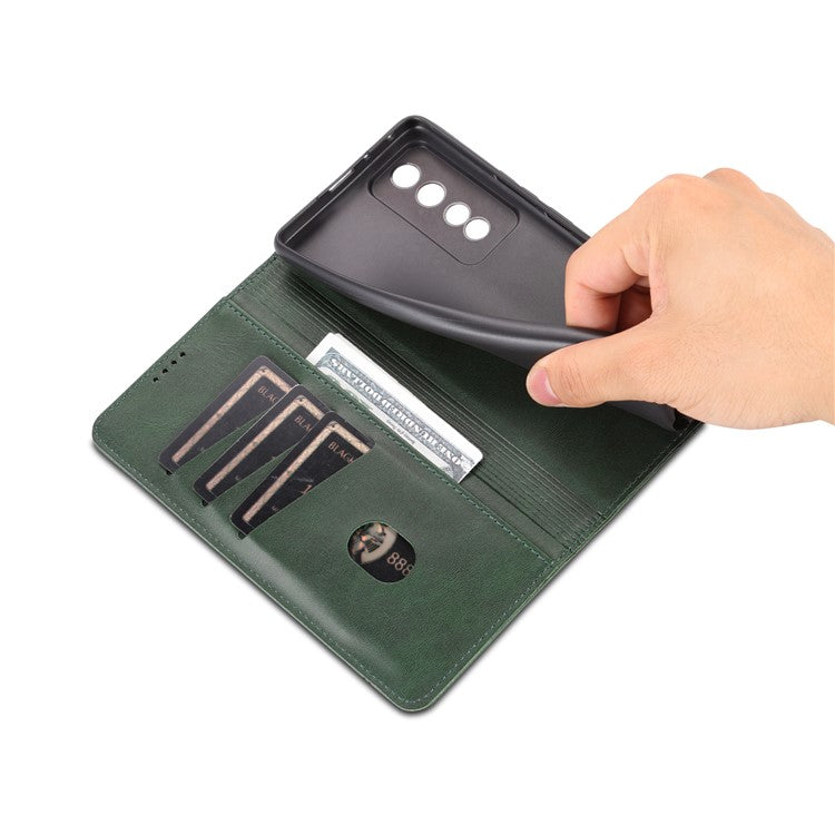AZNS For Honor 80 GT 5G PU Leather Phone Case Wallet Foldable Stand Smartphone Cover - Green