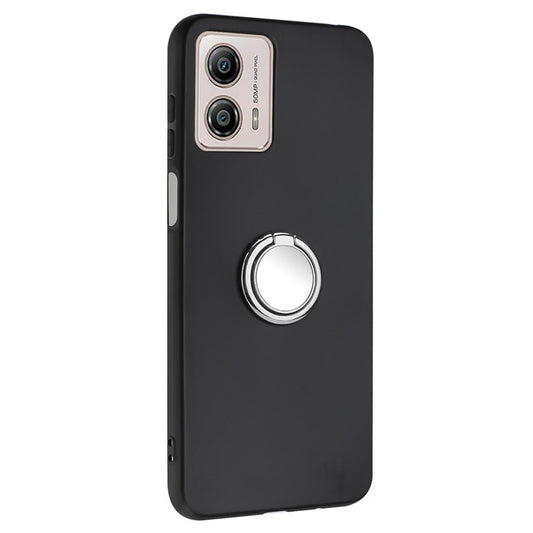 TPU Cover for Motorola Moto G53 5G / G23 4G / G13 4G Matte Phone Protector Case with Ring Kickstand - Silver