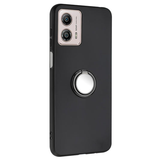 TPU Cover for Motorola Moto G53 5G / G23 4G / G13 4G Matte Phone Protector Case with Ring Kickstand - Black