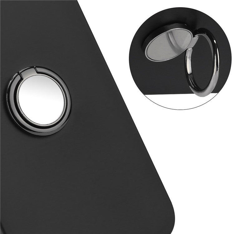 TPU Cover for Motorola Moto G53 5G / G23 4G / G13 4G Matte Phone Protector Case with Ring Kickstand - Black